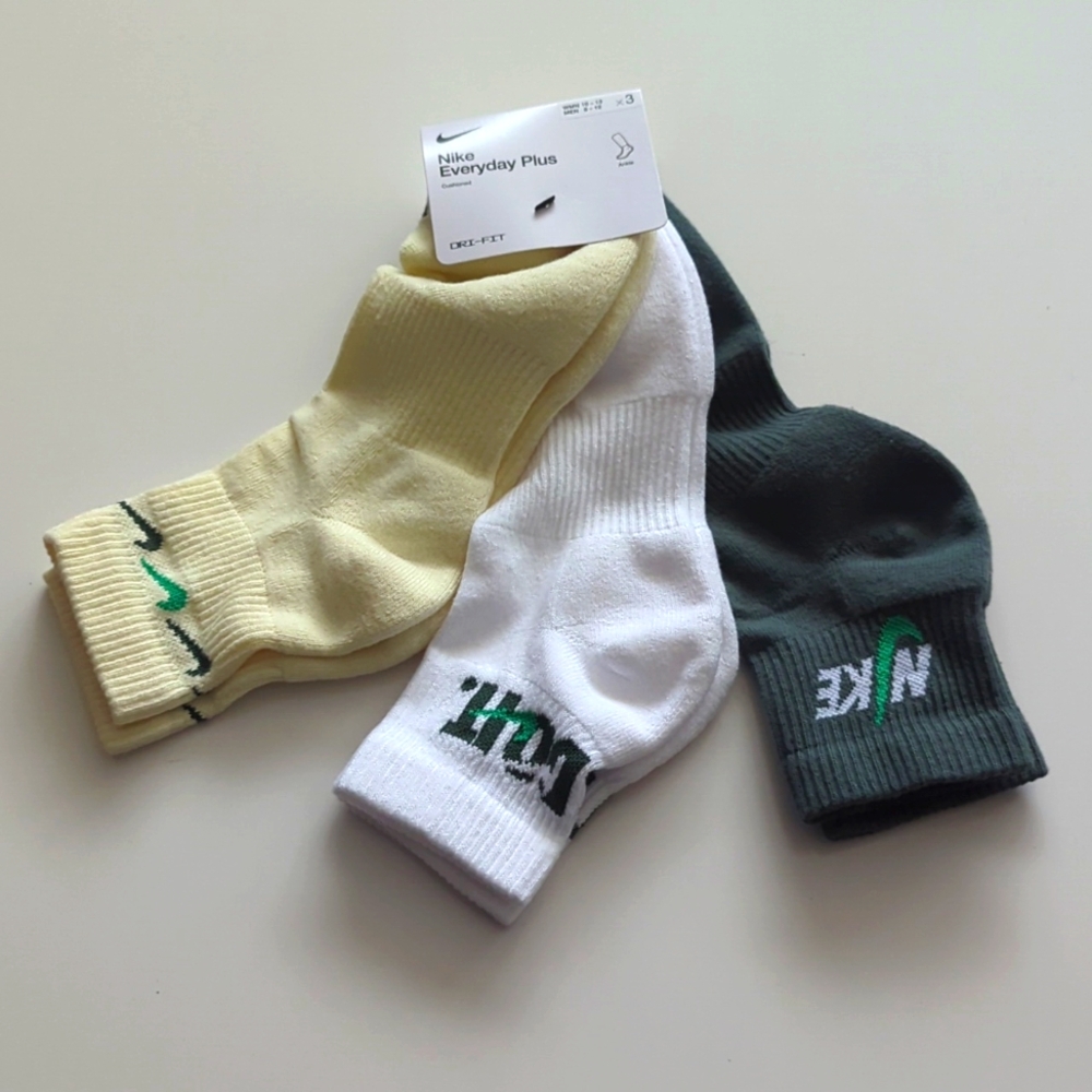 Nike Men's 3-pack Everyday Plus Cushion Ankle Training Socks Men 8-12 Wmn 10-13